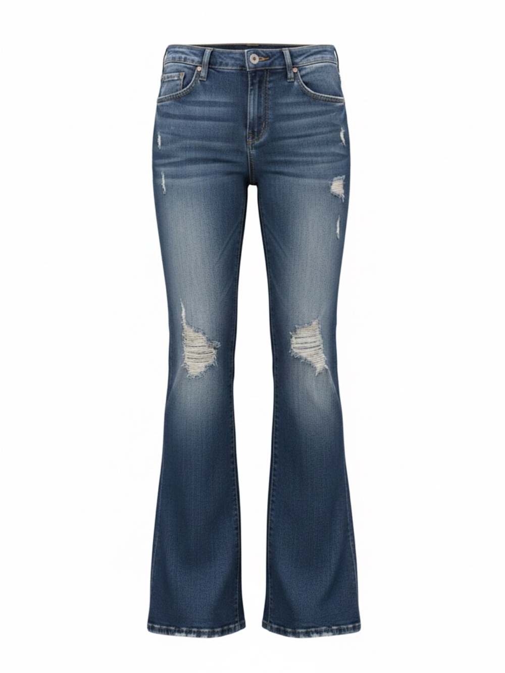 Vigoss Mid Blue Flare Jeans Juniors 11/12 Distressed Retro Denim Trendy
